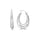 White Rhodium Plated Thick Chunky Hoop Earring in 925 Silver