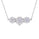 4 DEW White Moissanite 3 Stone Necklace in Platinum Plated 925 Silver