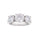4 DEW White Moissanite 3 Stone Ring in Platinum Plated 925 Silver