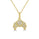 0.09 Cts White Diamond CROISSANT  Pendant in 14K Yellow Gold