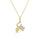 0.10 Cts White Diamond HORSESHOE CLOVER PALM Pendant in 14K Yellow Gold