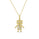 0.07 Cts White Diamond ROBOT Pendant in 14K Yellow Gold