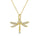 0.11 Cts White Diamond DRAGONFLY Pendant in 14K Yellow Gold