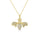 0.21 Cts White Diamond BEE Pendant in 14K Yellow Gold