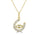 0.28 Cts White Diamond HORSESHOE EYE Pendant in 14K Yellow Gold