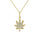 0.09 Cts White Diamond LEAF Pendant in 14K Yellow Gold
