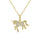 0.08 Cts White Diamond UNICORN Pendant in 14K Yellow Gold
