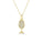 0.14 Cts White Diamond WINE Pendant in 14K Yellow Gold