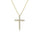 0.55 Cts Lab Grown Diamond Cross Pendant in 925 Yellow Gold Plated