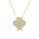 1.05 Cts Lab Grown Diamond Clover Necklace in 925 Yellow Gold Plated