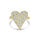 1.31 Cts Lab Grown Diamond Heart Ring in 925 Yellow Gold Plated