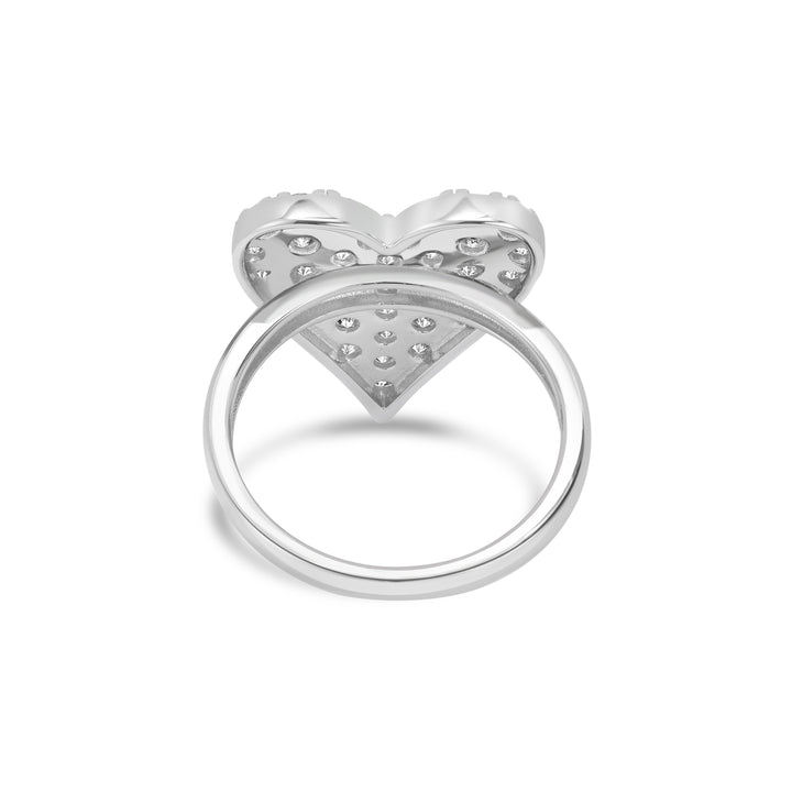 1.31 Cts Lab Grown Diamond Heart Ring in 925 Platinum Plated