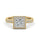 1.30 DEW Princess Cut White Moissanite Halo Ring in 14K Gold