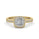 1.00 DEW Cushion White Moissanite Halo Ring in 14K Gold
