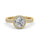 1.00 DEW Round White Moissanite Halo Ring in 14K Gold