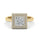 1.30 DEW Princess Cut White Moissanite Halo Ring in 14K Gold