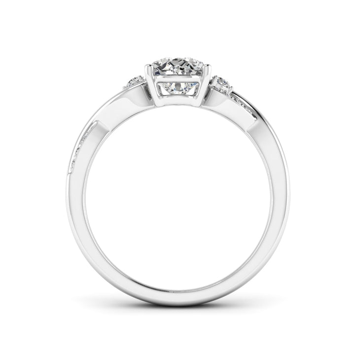 1.50 DEW Pear White Moissanite Ring in 14K Gold