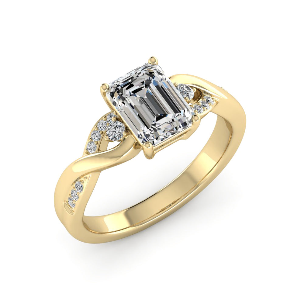 2.00 DEW Octagon White Moissanite Ring in 14K Gold