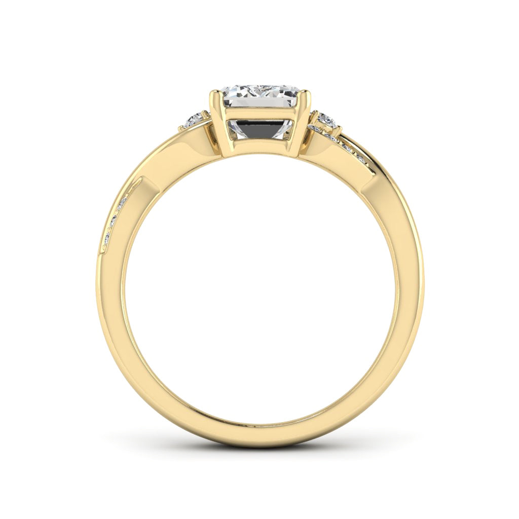 2.00 DEW Octagon White Moissanite Ring in 14K Gold