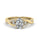 1.50 DEW Oval White Moissanite Ring in 14K Gold