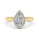 1.50 DEW Pear White Moissanite Ring in 14K Gold