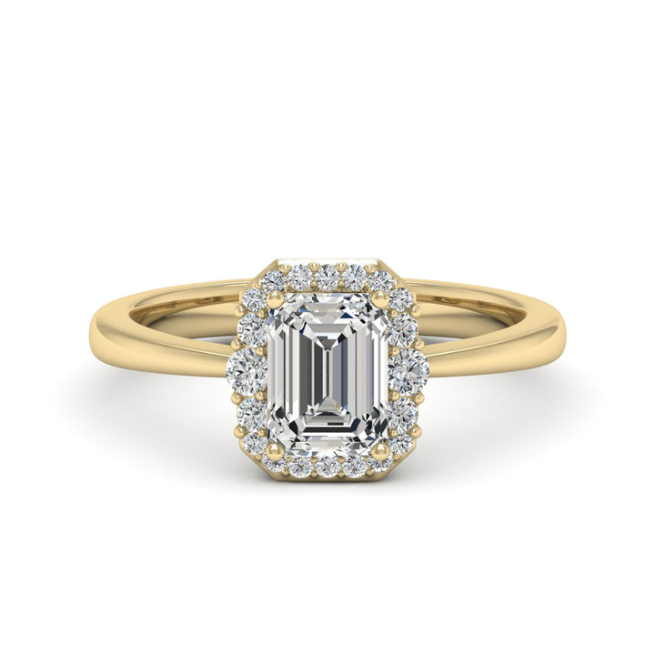 1.00 DEW Octagon White Moissanite Ring in 14K Gold