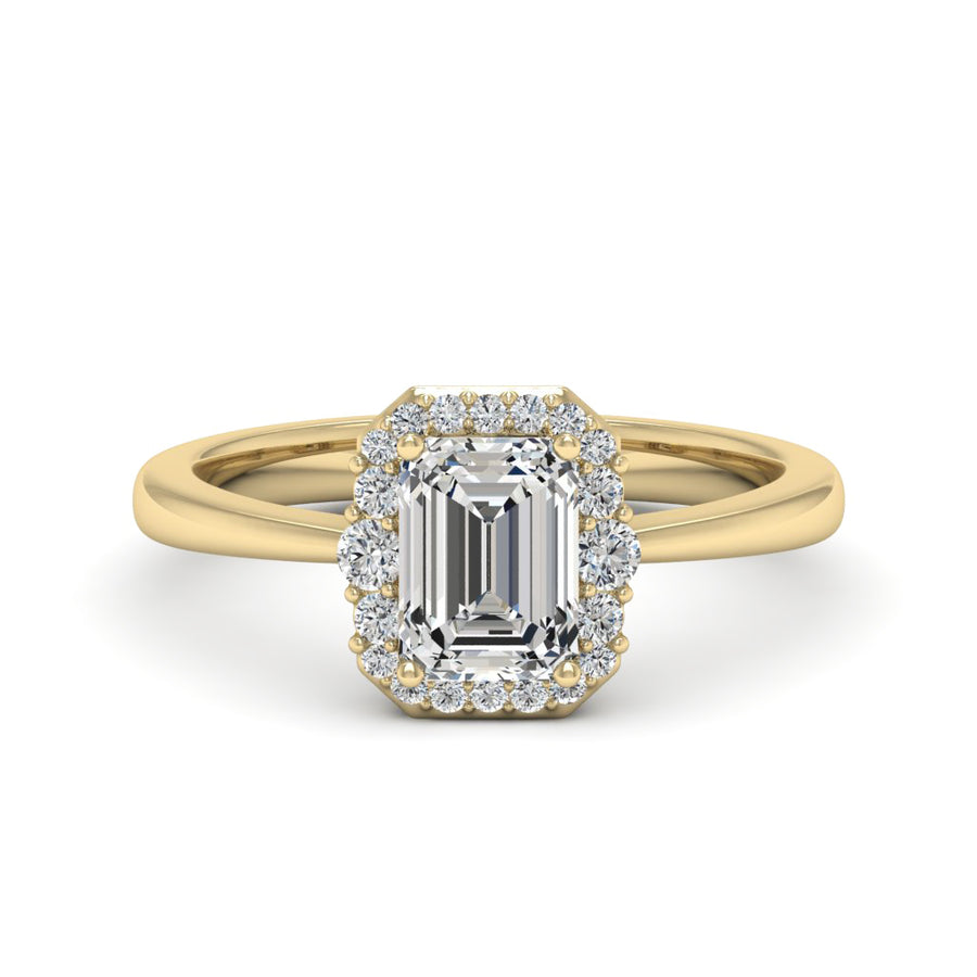 1.00 DEW Octagon White Moissanite Ring in 14K Gold