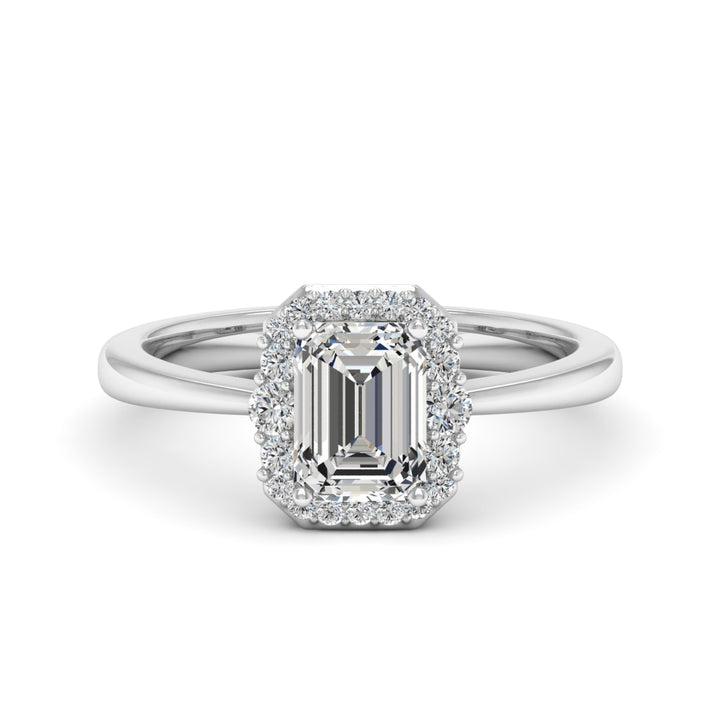 1.00 DEW Octagon White Moissanite Ring in 14K Gold