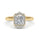 1.70 DEW Princess Cut White Moissanite Ring in 14K Gold