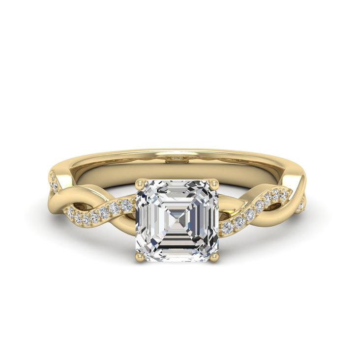 1.50 DEW Octagon White Moissanite Ring in 14K Gold