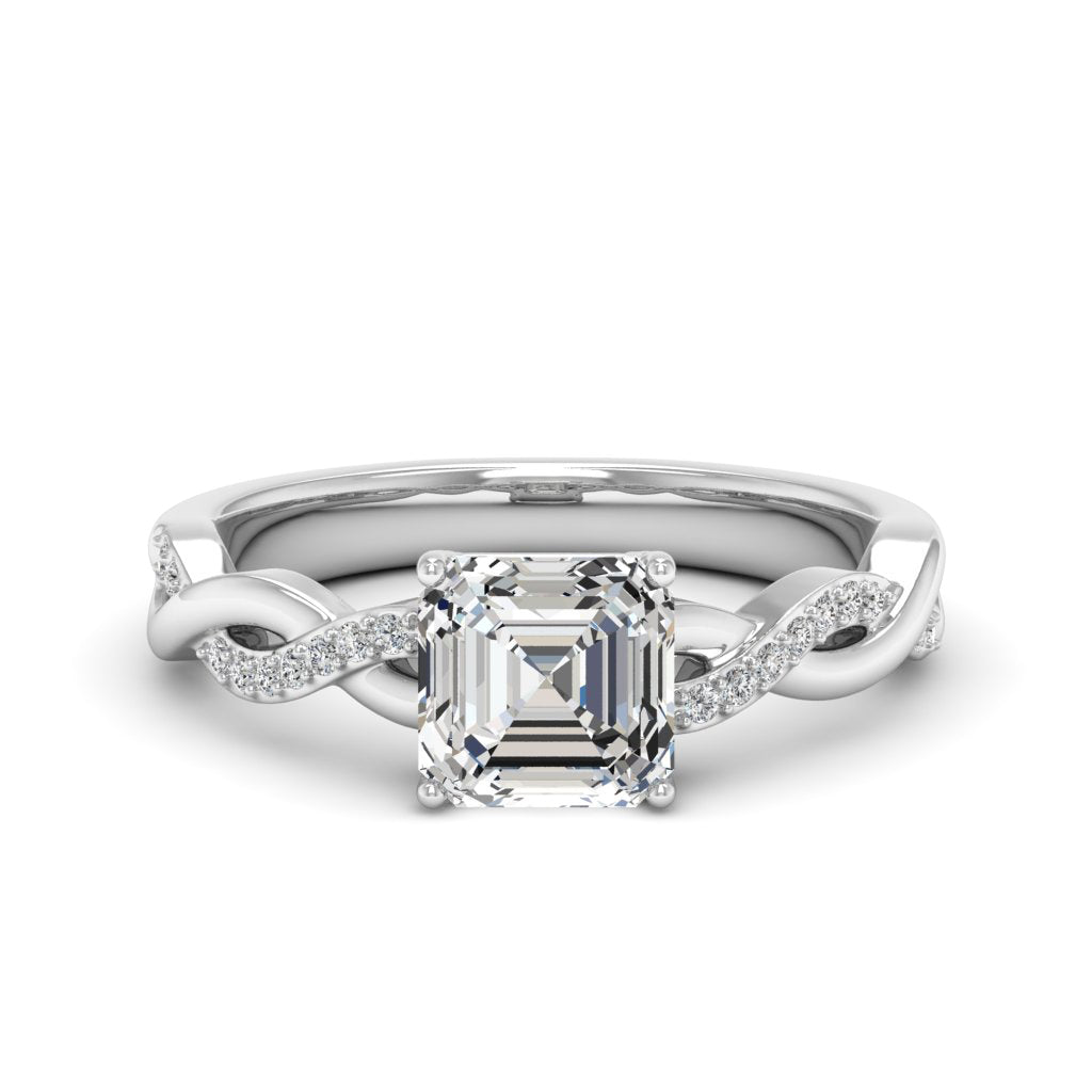 1.50 DEW Octagon White Moissanite Ring in 14K Gold