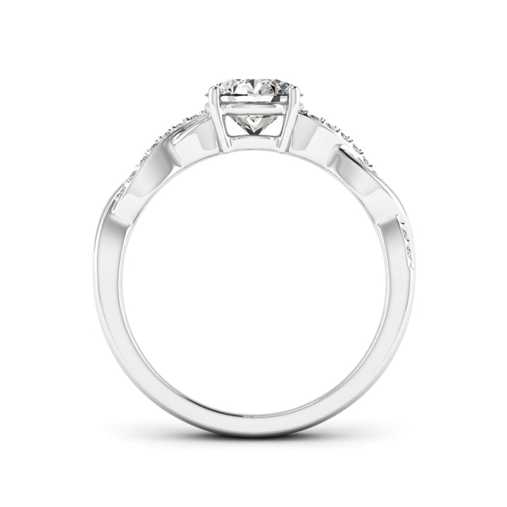 1.00 DEW Round White Moissanite Ring in 14K Gold
