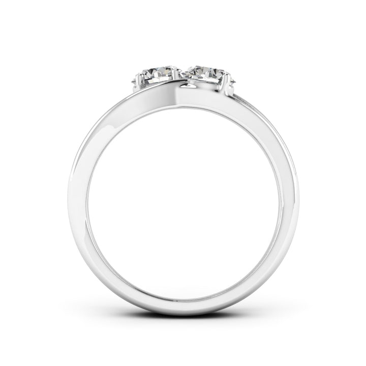 1.00 DEW Round White Moissanite Ring in 14K Gold