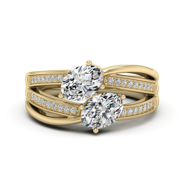1.00 DEW Oval White Moissanite Ring in 14K Gold
