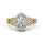 1.00 DEW Round White Moissanite Ring in 14K Gold