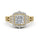 1.70 DEW Princess Cut White Moissanite Ring in 14K Gold