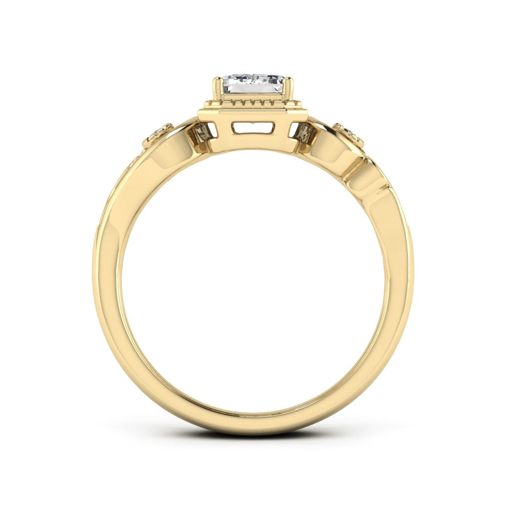 1.00 DEW Octagon White Moissanite Ring in 14K Gold