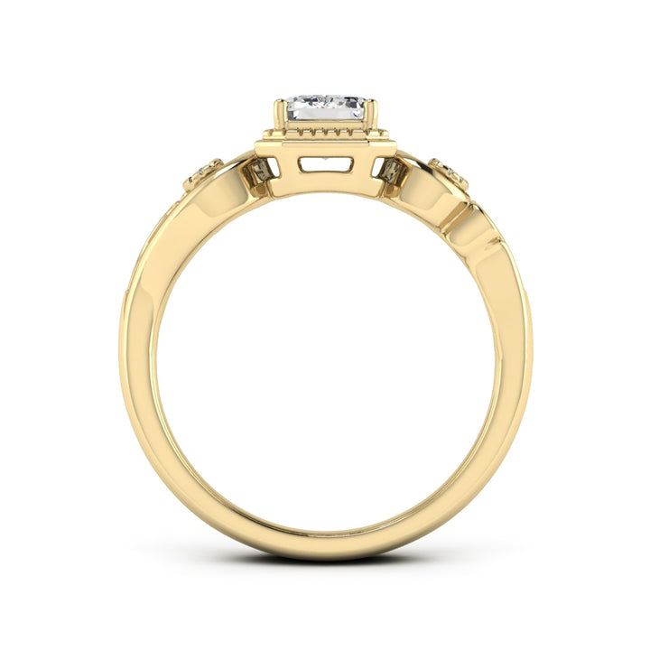 1.00 DEW Octagon White Moissanite Ring in 14K Gold