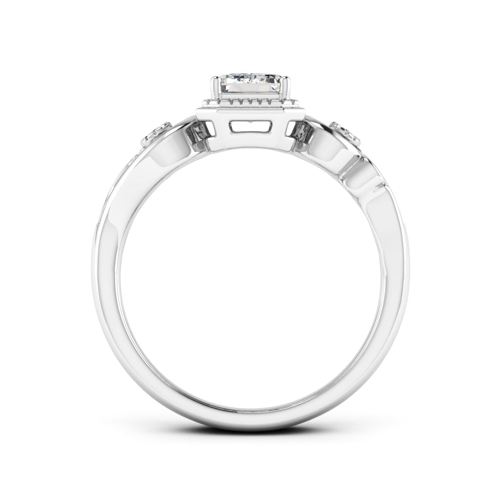 1.00 DEW Octagon White Moissanite Ring in 14K Gold