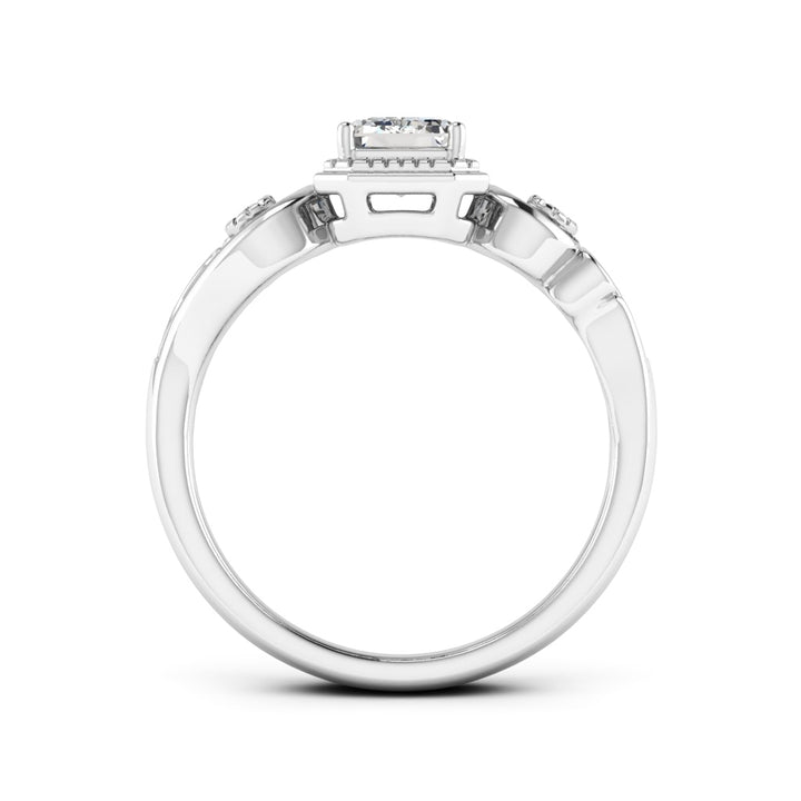 1.00 DEW Octagon White Moissanite Ring in 14K Gold