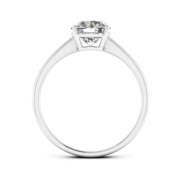 2.00 DEW Round White Moissanite Solitaire Ring in 14K Gold