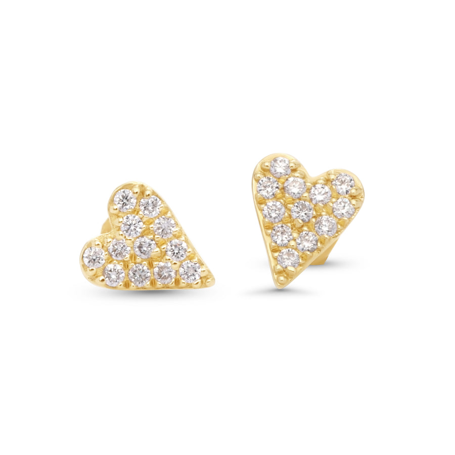 0.18 Cts White Diamond Earring in 14K Yellow Gold