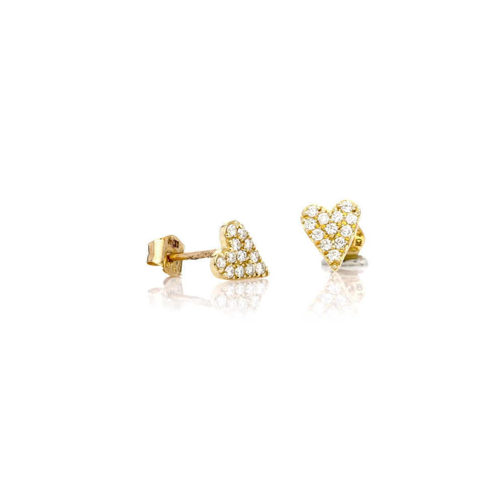 0.18 Cts White Diamond Earring in 14K Yellow Gold