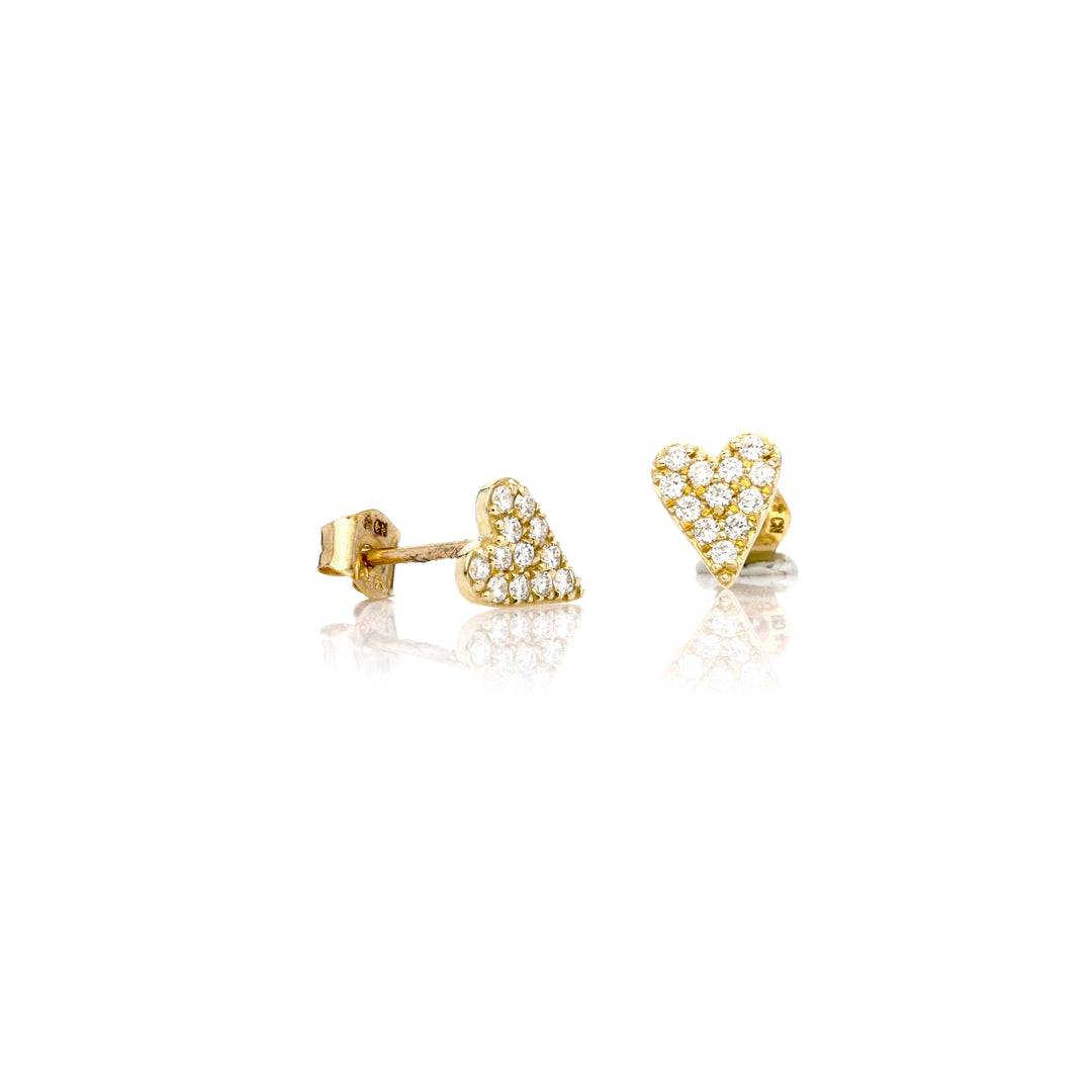 0.18 Cts White Diamond Earring in 14K Yellow Gold