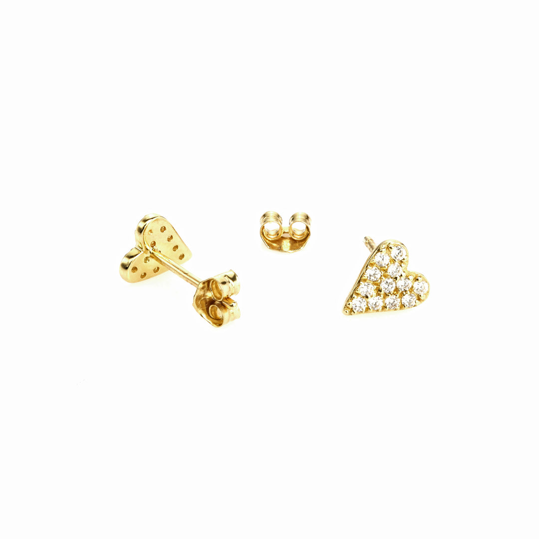 0.18 Cts White Diamond Earring in 14K Yellow Gold