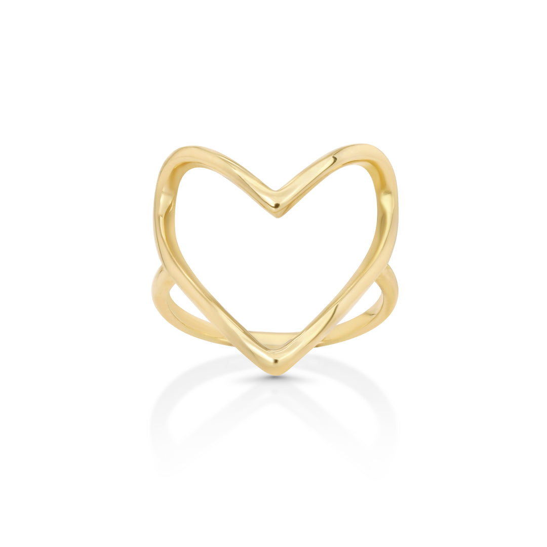 14K Yellow Gold 'Symbol of Love' Minimalist Heart Ring