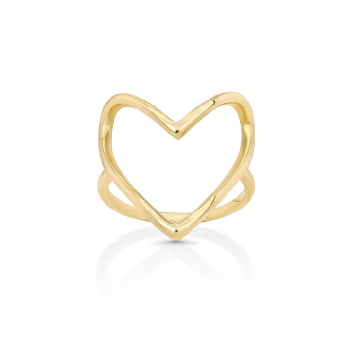 14K Yellow Gold 'Symbol of Love' Minimalist Heart Ring