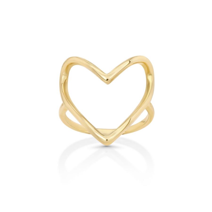 14K Yellow Gold 'Symbol of Love' Minimalist Heart Ring