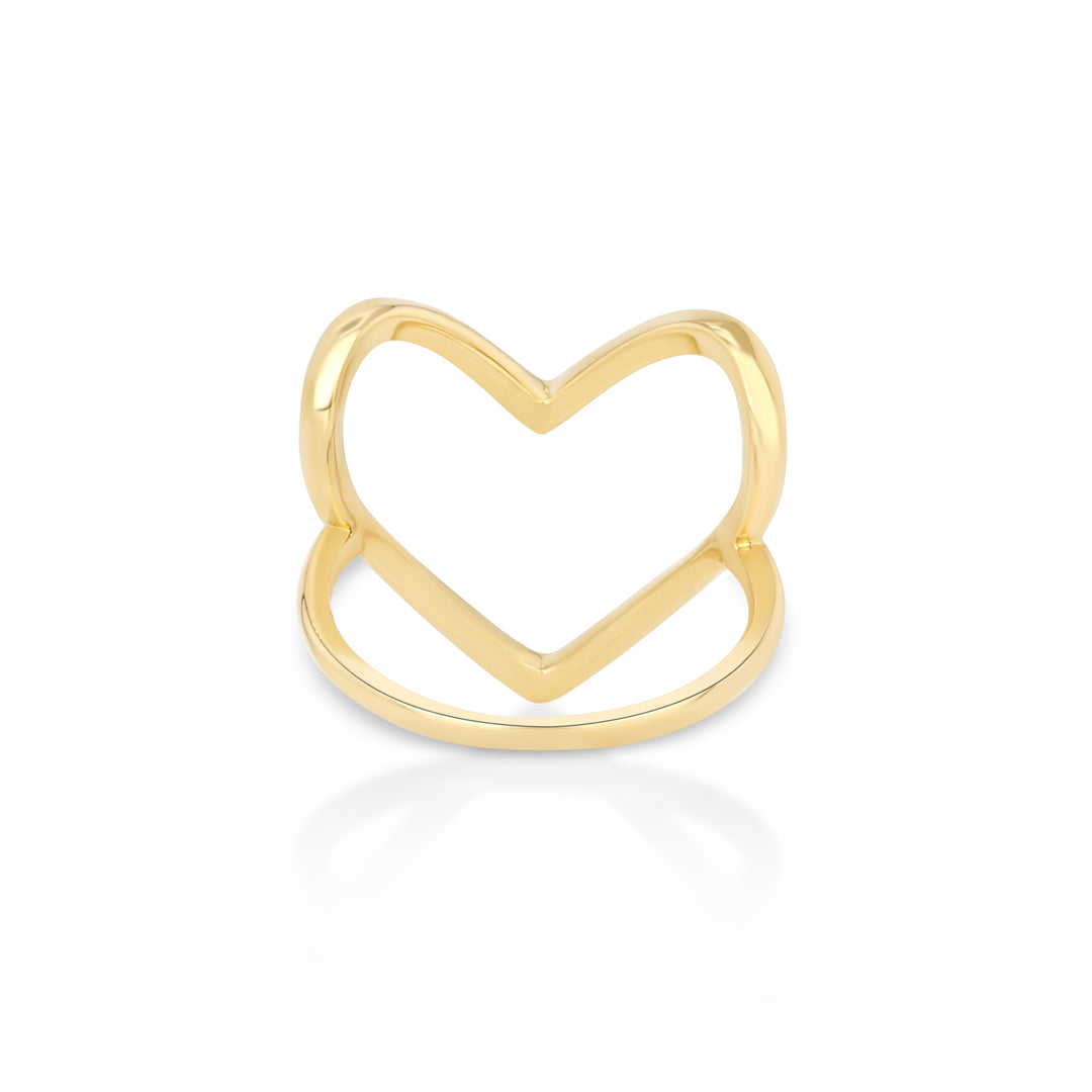 14K Yellow Gold 'Symbol of Love' Minimalist Heart Ring