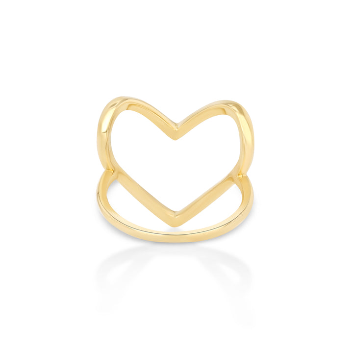14K Yellow Gold 'Symbol of Love' Minimalist Heart Ring